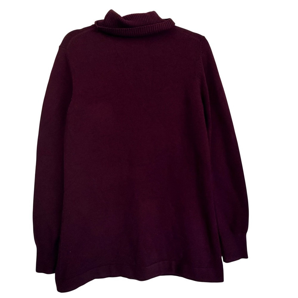 Plum Purple Turtleneck Sweater Long Sleeve Ribbed Knit Pullover L Fall Winter